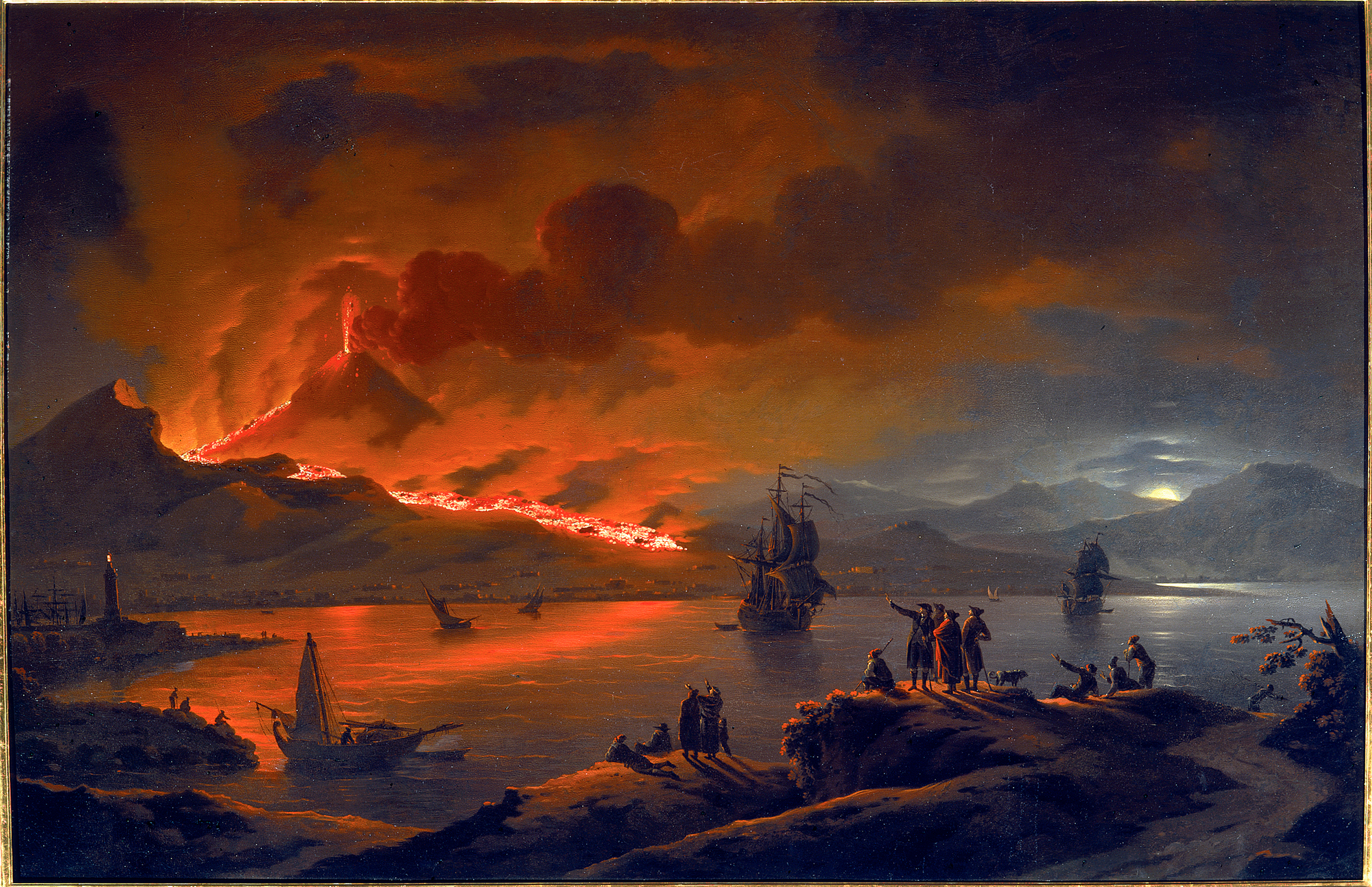 Michael Wutky, Eruption of Vesuvius, seen across the Golf of Naples, c. 1780 © Paintings Gallery of the Academy of Fine Arts Vienna